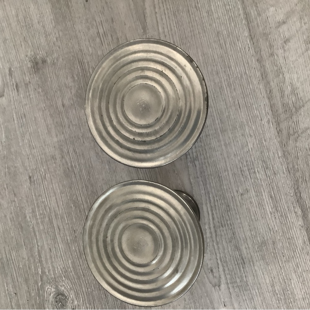 Vintage Pair of Empire Weighted Pewter Candlestick Holders - Picture 5 of 6